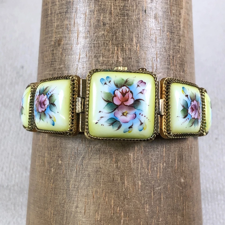 Chaika女式时尚17珠宝花卉珐琅手链机械风20毫米手表 — 第 2/4 张图片