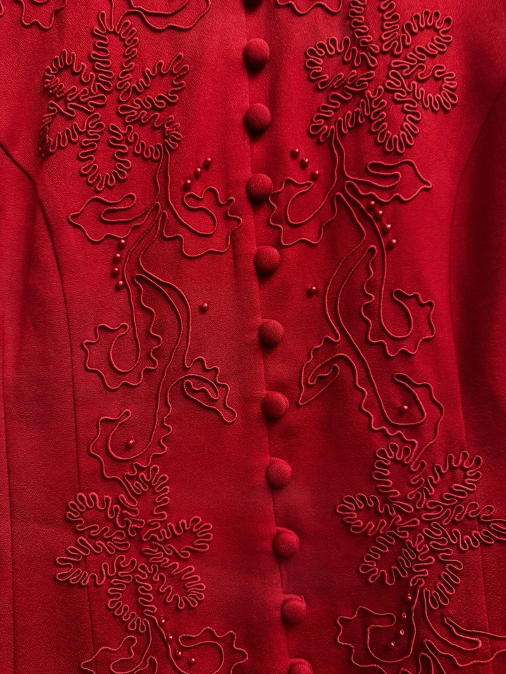 Blazer Vestido Karin Stevens Petites Rojo Adjunto Una Pieza 10petite Foto 3 de 4