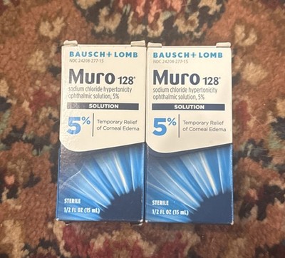 Bausch + Lomb Muro 128 5% Ophthalmic Solution - 0.5oz Pack Of 2 exp 6/27 & 5/28