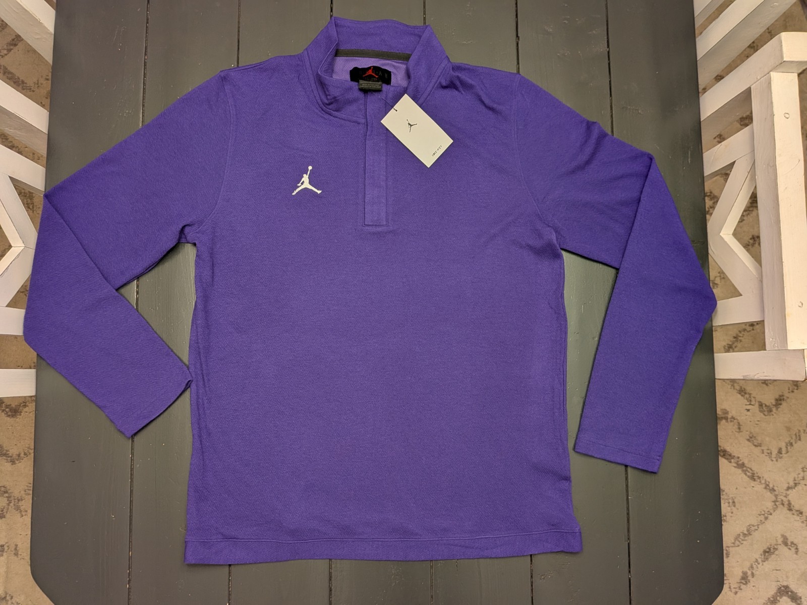Jordan Men’s Purple 1/4 Zip Long Sleeve Training Pullover Size LARGE
