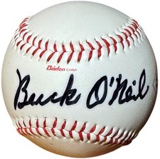 Buck O'Neil signed Baden Negro League Logo Baseball - COA (KC Monarchs/HOF/Cubs)