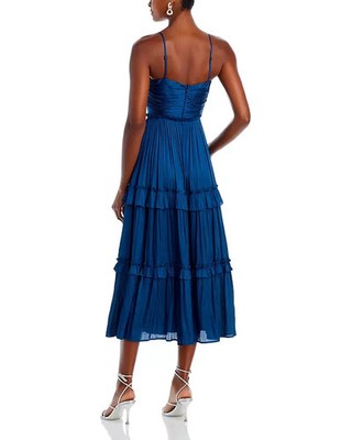 Aqua Navy Ruched Top Midi Dress L14625 Womens Size XL | eBay