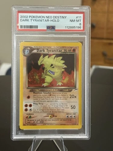 2002 Pokemon Neo Destiny Dark Tyranitar Holo PSA 8 #11/105