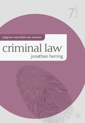 Criminal Law (Palgrave Macmillan Law Masters) by Herring, Jonathan 0230285724