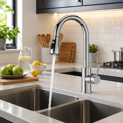 360° Kitchen Faucet with Pull Out Shower Tap Kitchen Single Lever Mixer Tap
