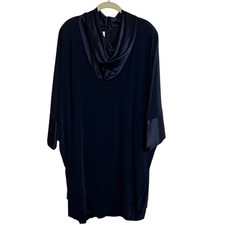 Jones New York Dress Cowl Neck Satin Trim Batwing Size 18 Black Vintage