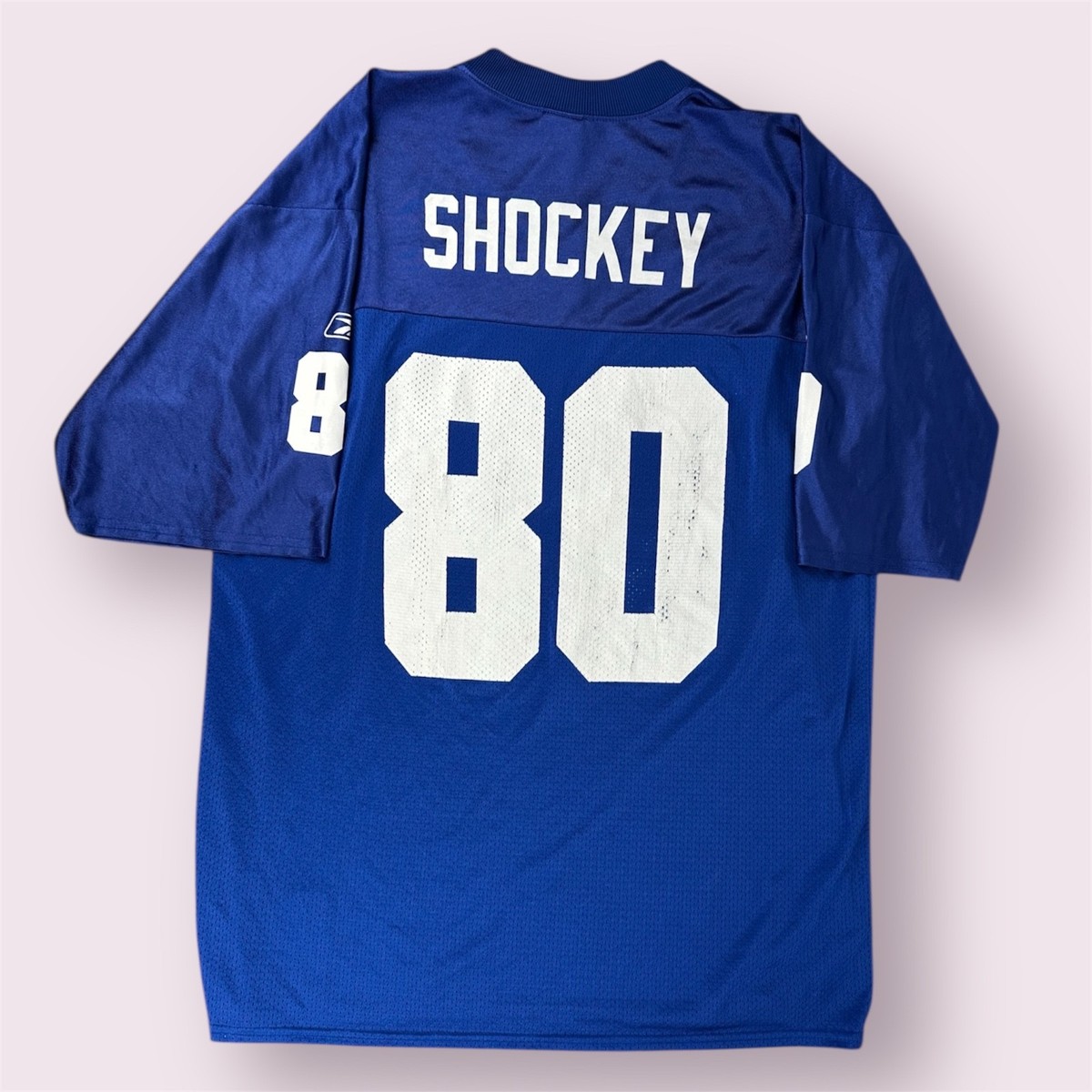 Jeremy Shockey #80 NY Giants NFL Football Size: Large Blue Reebok