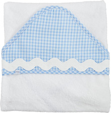 Children'S Blue Gingham Hooded Towel