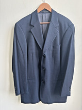 Hugo Boss Einstein Alpha Blazer Mens 38R Navy Wool Silk Union Made USA 3 Button