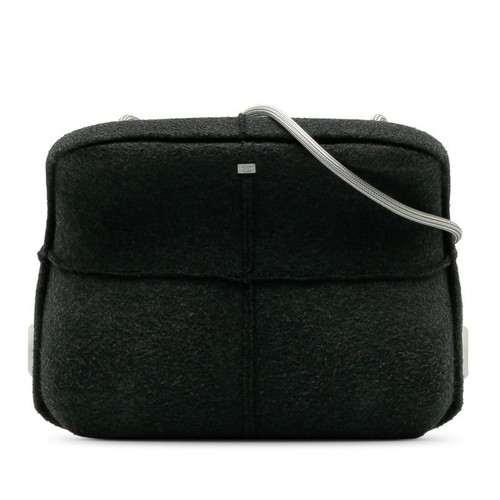 Chanel Millenium Grey Wool Shoulder Bag Authentic