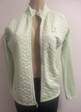 FJ Footjoy Jacket Women s Medium Full Zip Quilted Green White Eagles Landing