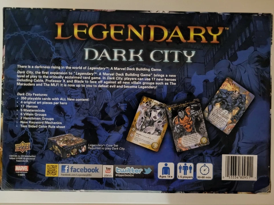 Upper Deck Marvel Legendary Dark City Building Game Expansion New Sealed Rare - Image 2 of 4