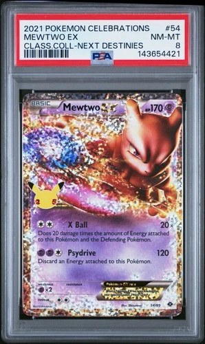 2021 POKEMON CELEBRATIONS CLASSIC COLLECTION #54 MEWTWO EX PSA 8