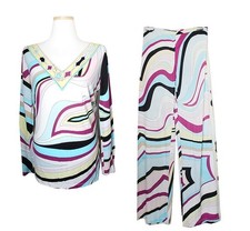 Emilio Pucci V-neck Top  Banding Pants Set 39219730