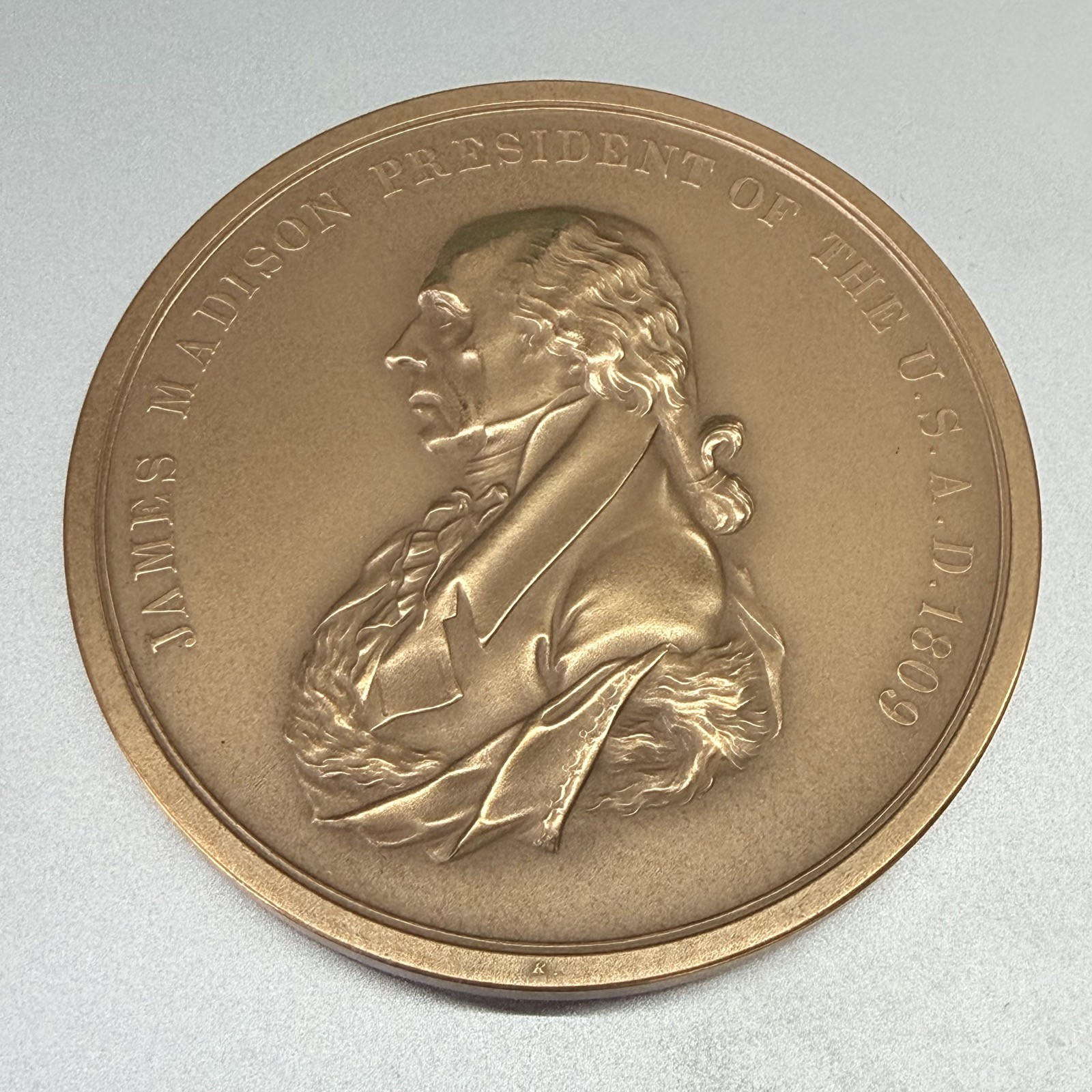 President James Madison U.S. Mint Presidential 7.7oz Bronze Medal 3” box 726551