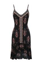 O'Neill Women’s Charcoal Gray Marquita Hi-Low Knee Length Dress | S Boho Beachy 