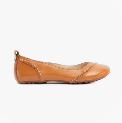Hush Puppies Janessa Damen-Ballerina Leder Slipper bequem Freizeit hellbraun