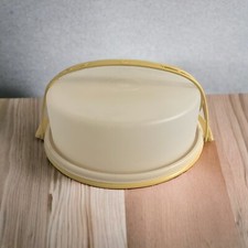 Vintage Tupperware Harvest Gold Pie Cake Keeper Carrier 719, 720, 721 Complete