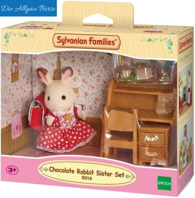 Sylvanian Families 5016 Schokoladenhasen Schwester m. Schreibtisch Epoch Neu OVP