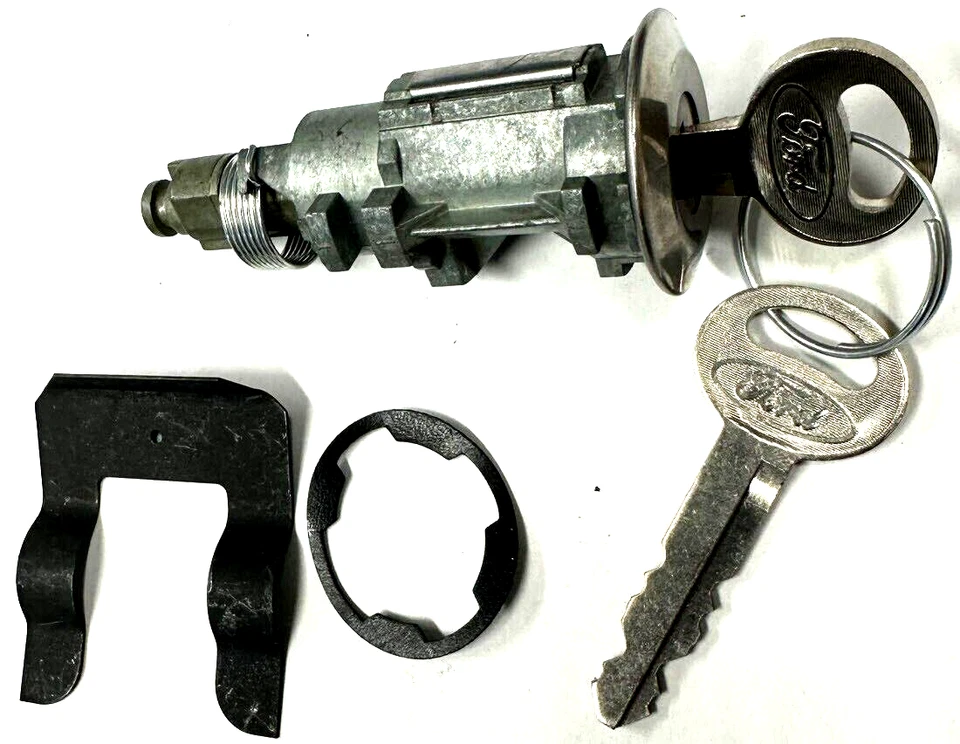 Nuevo cilindro de llave de bloqueo de maletero cromado para Select FORD con 2 llaves con logotipo Ford TL1554 Foto 3 de 4