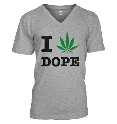 I Love Dope - Pot Leaf Weed Marijuana Ganja Stoner Unisex V-Neck T-shirt