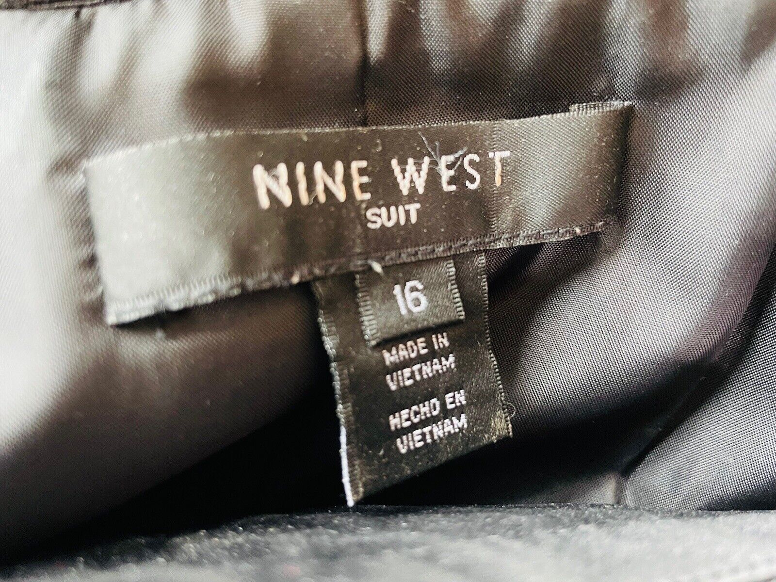 Nine West sz. 16 Long Dressy Coat Black Textured … - image 6