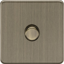 KNIGHTSBRIDGE SCREWLESS FLATPLATE LIGHT SWITCHES & SOCKETS ANTIQUE BRASS RANGE