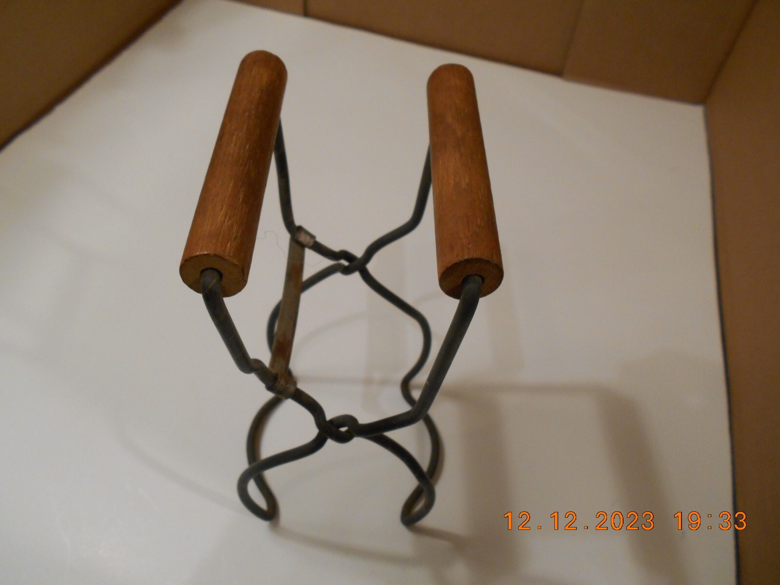 Antique Vintage Jar Grabber For Canning, Lifting Hot Jars, With Wooden