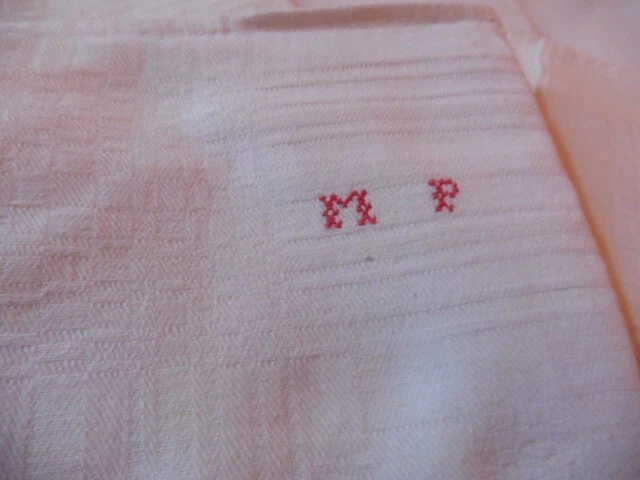 8 ANCIENNES SERVIETTES DAMASSE METIS DAMIERS MP 63X53 CM - Photo 2/4