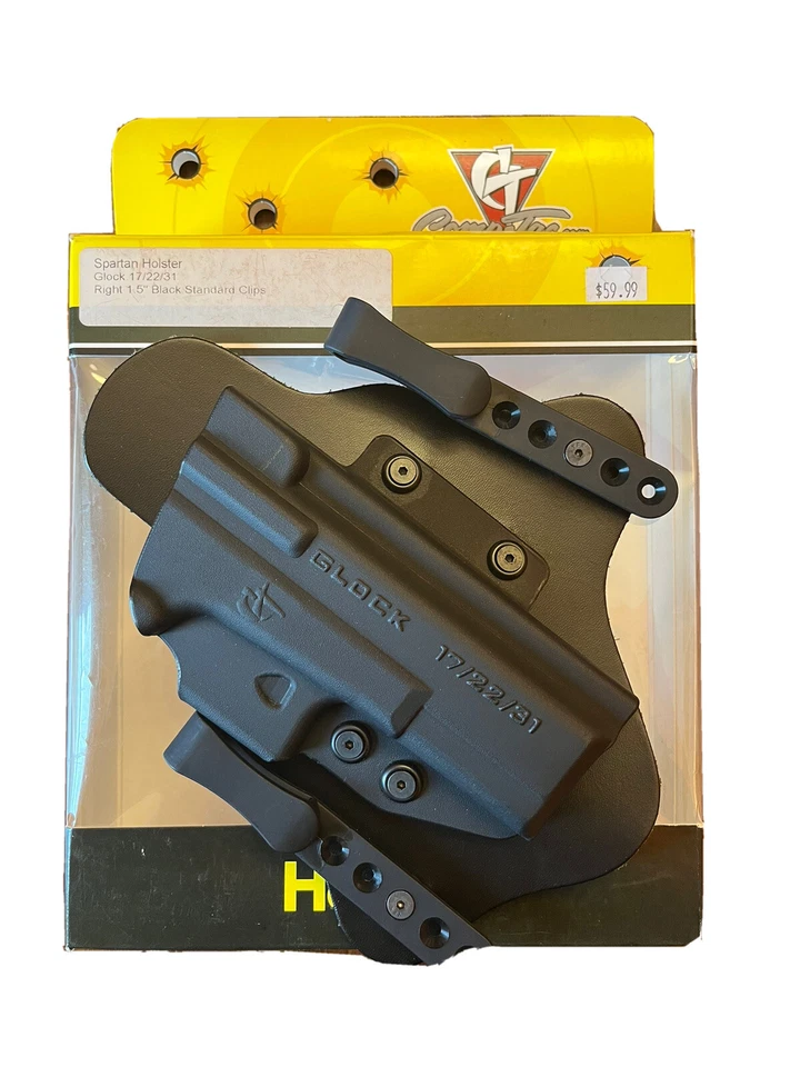 Comp-Tac Spartan Glock 17/22/31 皮套黑色右手 1.5 英寸标准夹 — 第 2/2 张图片