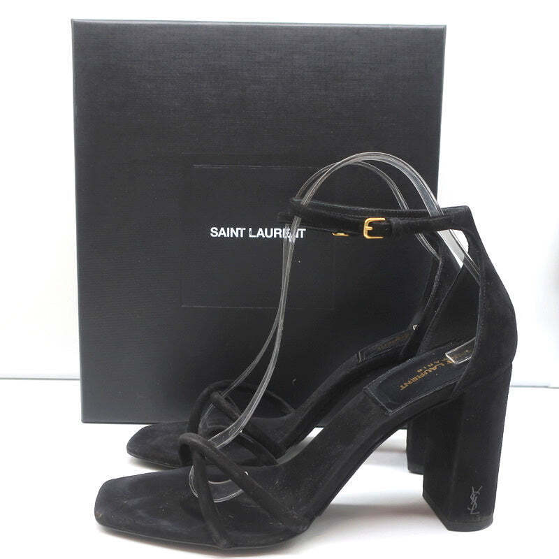 Saint Laurent Loulou Crisscross Sandals Black Suede Size Saint Laurent Loulou Crisscross Sandals Black Suede Size