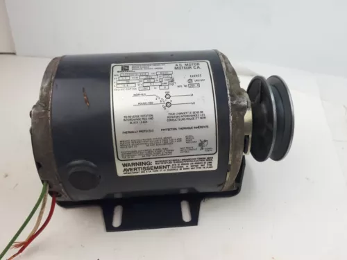 Emerson SA55NXTD 4514 Fan Motor 1725 RPM 1/4HP Reversible w Base  3 1/2'' Pulley