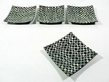 Square Dinner Plates Tabletops Lifestyles Taurus Black White Checkerboard