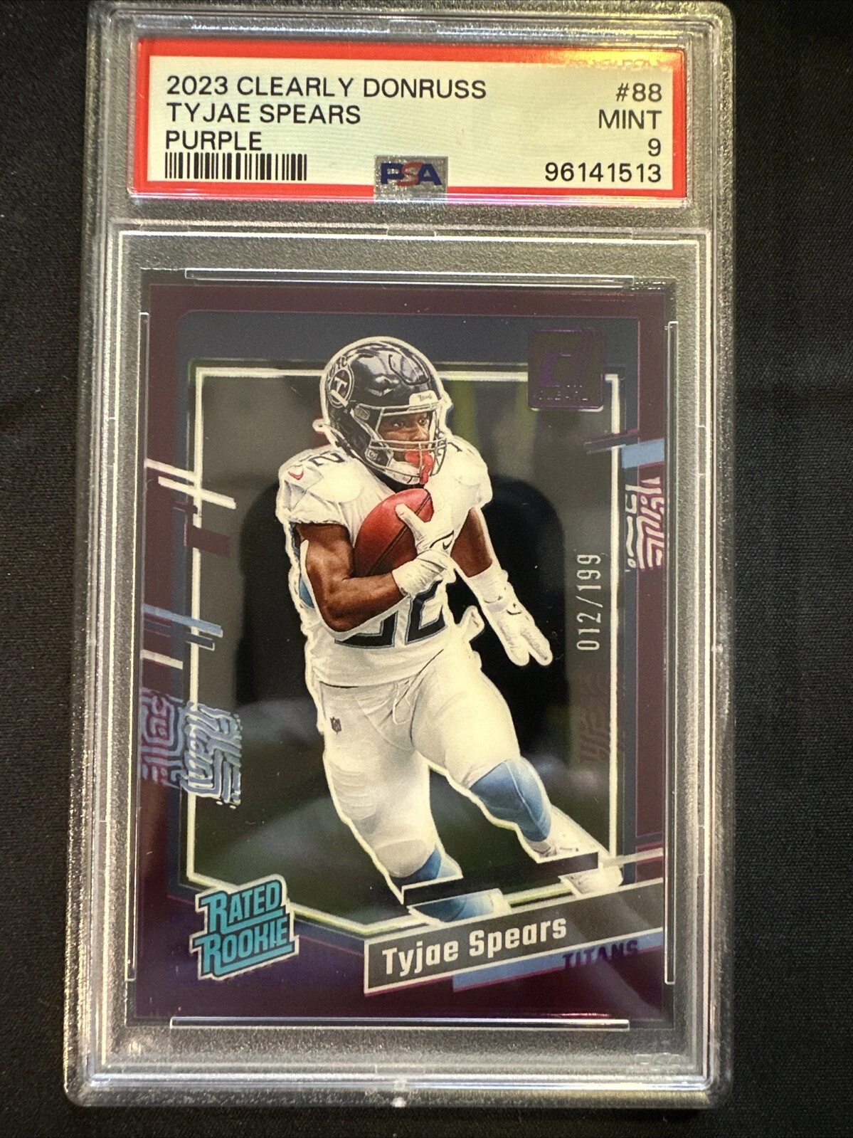 Tyjae Spears Panini Clearly Donruss #88 Purple