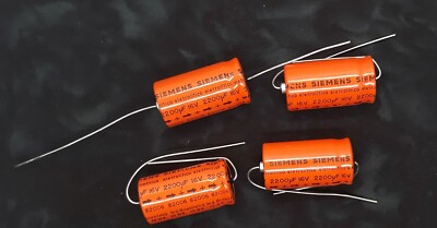 SIEMENS CAP 2200UF 2200MF 16V AXIAL (replacing for 10V 6.3V ) ORIGINAL OEM 4 Pc
