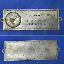 Ancienne Plaque De Rue Adresse Francaise Bordeaux / Immatriculation Ancienne