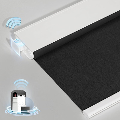 Smart Motorized Blinds with Remote, Cordless No-Drill Automatic Roller Shades, B