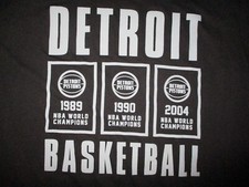 New W/Tag Black DETROIT PISTONS NBA Championship Banners T Shirt Medium Threads