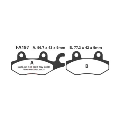 PAIR OF PADS EBC SP SFA197HH DAELIM 250 S2 SQ FREEWING 2006-2015