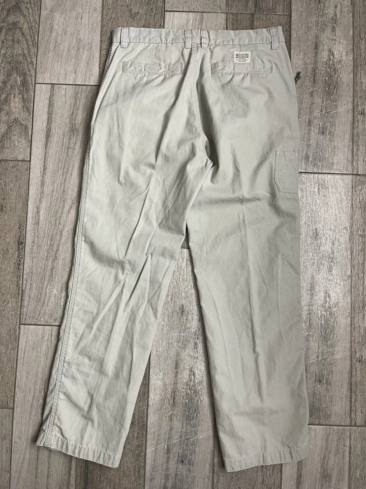 Calça chino feminina Columbia tamanho 14 bege bronzeado cintura média 33X30 frete grátis rápido - Imagem 2 de 4