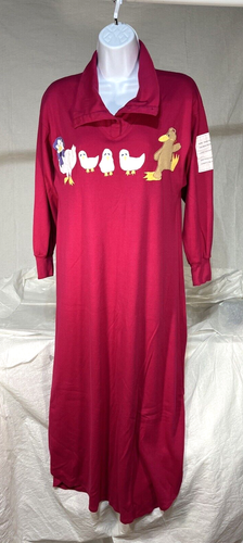 VINTAGE J. Christopher Sz S Ducks Fuchsia Pink Lounge Wear Dress - 第 1/15 張圖片