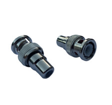 BNC Male Plug to RCA Phono Female Socket Adaptor - Nickel-plated