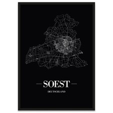JUNIWORDS Stadtposter, Soest, Schwarz, Kunstd...