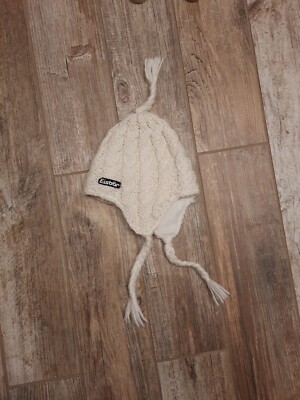 Eisbär StrickMütze Ohrenmütze Zopfmuster Peru Zöpfe geflochten Unisex wollweiß