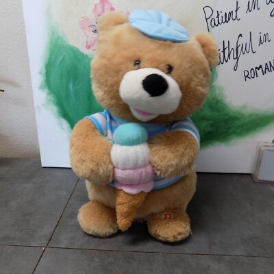 Cuddle Barn Scoops Bear Animated Musical 11.5'' tall Tested Works