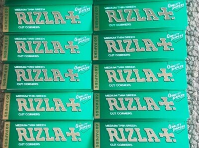 100 Hefte Rizla grün normale Standardgröße Blättchen 