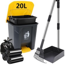 Dog Pooper Scooper, 20L Large Dog Poop Trash Can Outside with Removable Inner...
