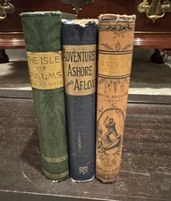 Decorative Antique Book Set 3 Pieces on Life at Sea c. 1890s