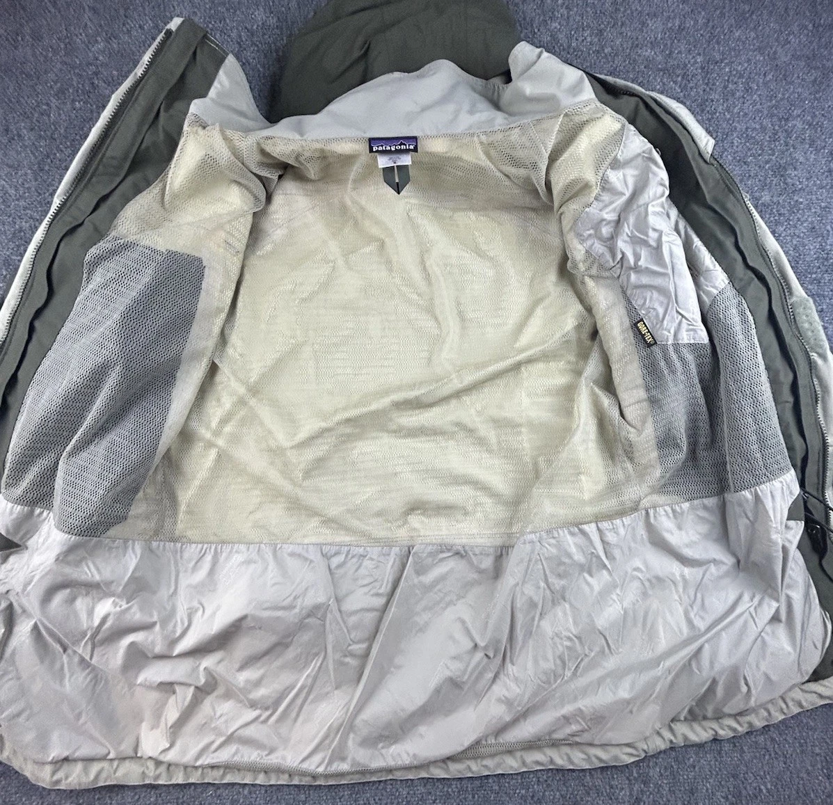 Vintage Patagonia Jacket Men M Olive Liquid Sky Hooded Goretex Rain Parka Y2K - product detail image 9