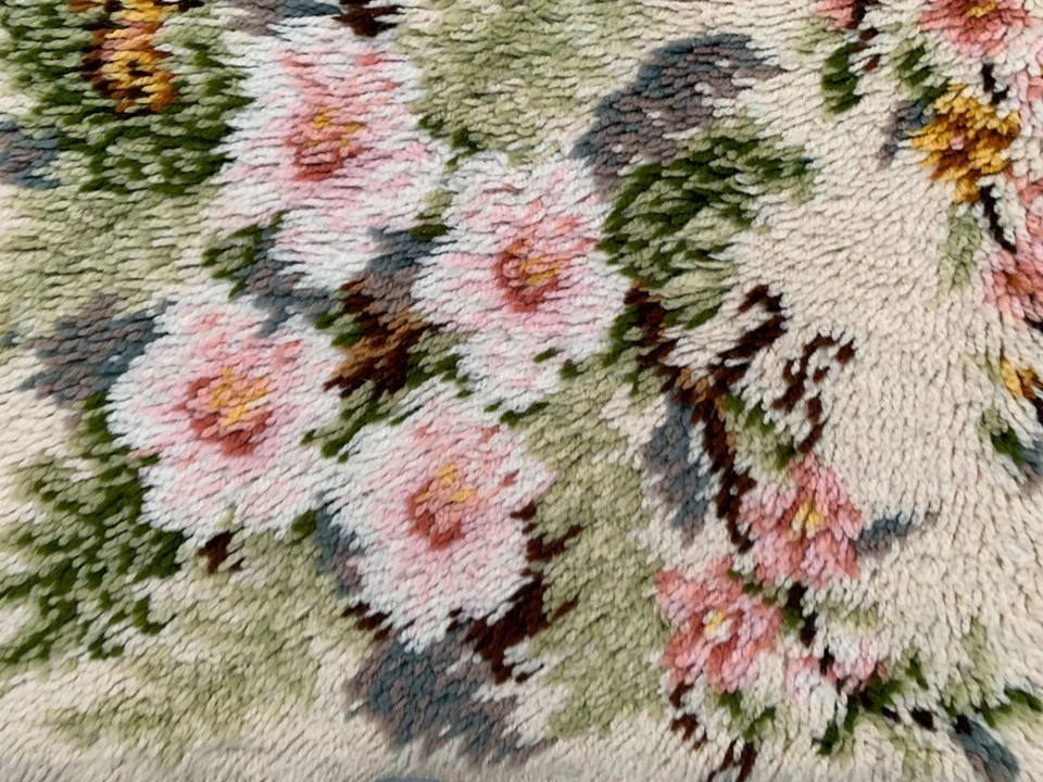 Alfombra Rya sueca vintage de 2x3 pies alfombra suave escandinava alfombra de lana para dormitorio alfombra mullida Foto 3 de 4